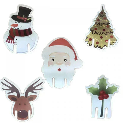 10/20/30PCS Christmas Cup Card Santa Hat Wine Glass Decor Ornaments Navidad Noel New Year Gift Christmas Decorations