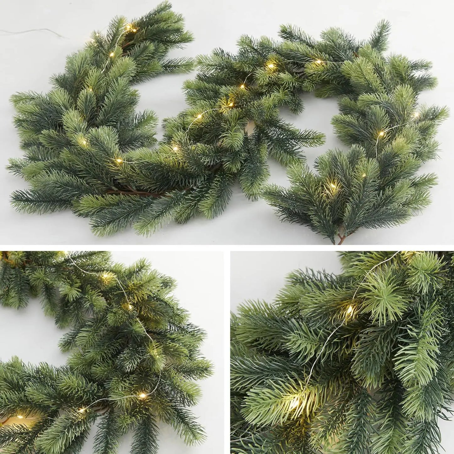 Christmas Garland Artificial Pine Needles Rattan Green Plants Hanging Ornament For Fireplace Staircase Xmas New Year Decor 2025