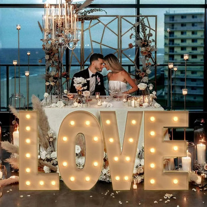 4FT DIY Marquee Light Up Letters Mosaic Large Letters Marry Me BABY LOVE Wedding Birthday Bridal Shower Decor Christmas Gift