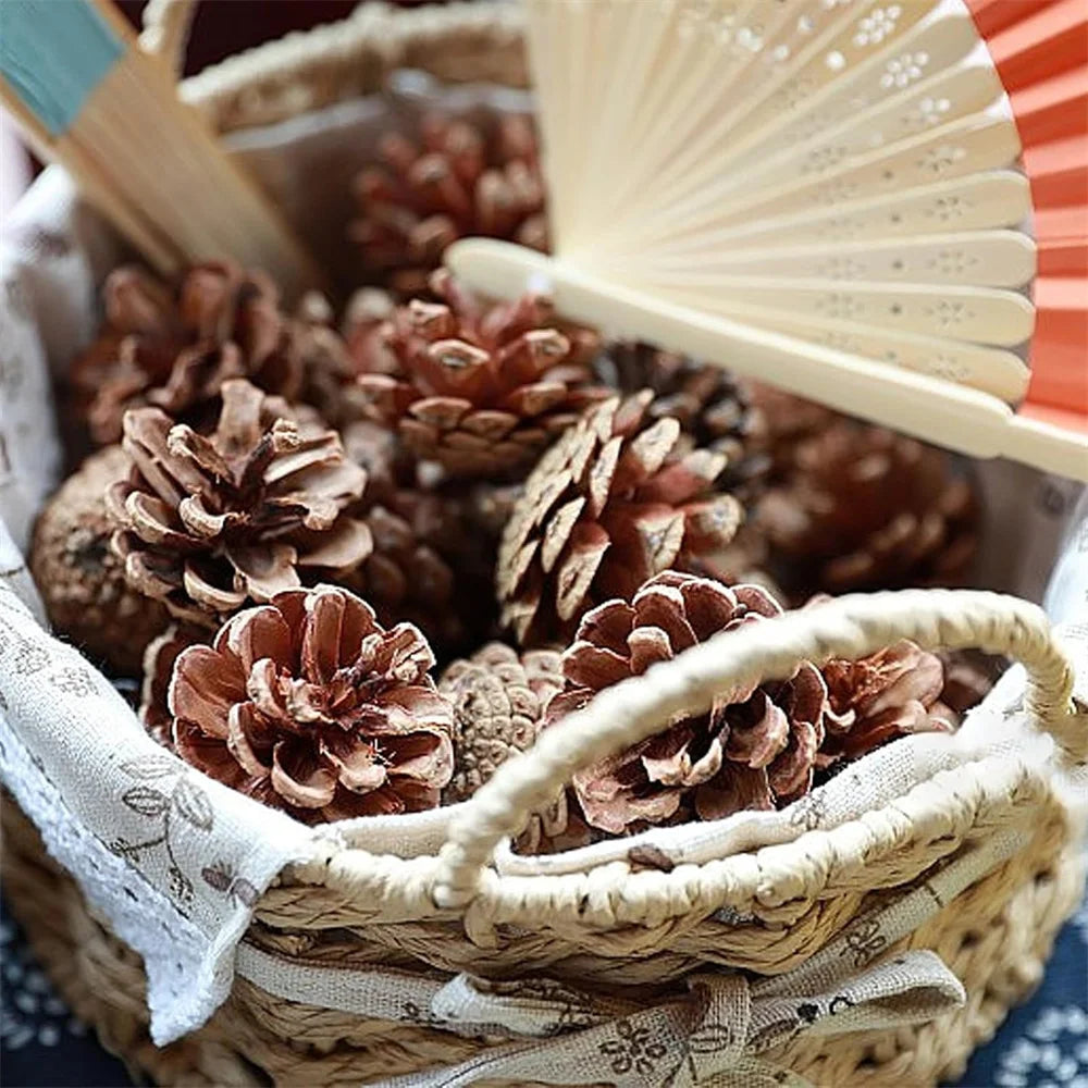 24Pcs Pine Cones Napkin Rings Christmas Handmade Napkin Holder for Thanksgiving Christmas Wedding Party Family Gathering Decor