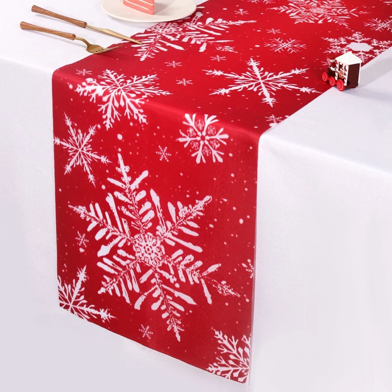 Santa Claus Christmas Table Runner Christmas Decorations For Home 2024 Xmas Table Flag Navidad Noel Gifts New Year Tablecloth