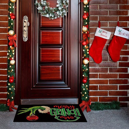 Xmas Welcome Christmas Mat Non-Slip And Washable Doormat Decoration Door Mat Entrance Rugs 40x60 cm/15.7x23.6 inches