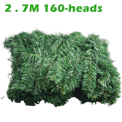 270cm Artificial Fir Wreath Christmas Artificial Green Garland Wreath Xmas Home Party Christmas Decoration Pine Tree Rattan