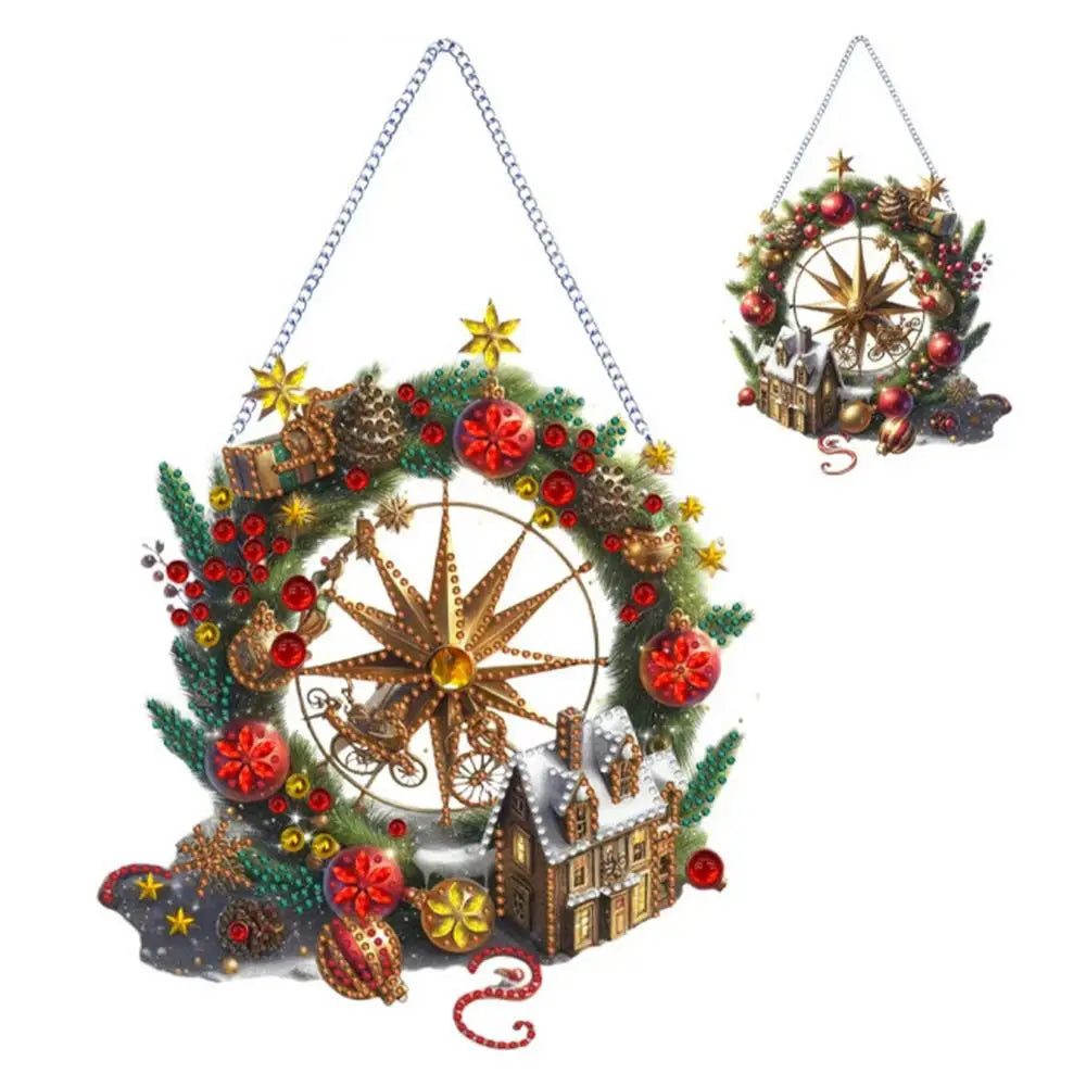 Christmas Hanging Ornaments Acrylic Double Sided Beautiful Pattern Car door wall Pendant Prayer Pendant Xmas Tree Decorations