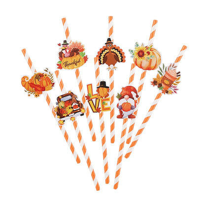 Thanksgiving Party Decor Autumn Maple Leaf Lantern Banner Pumpkin Straw Turkey Hat Honeycomb Ball Fall Harvest Home Party Props