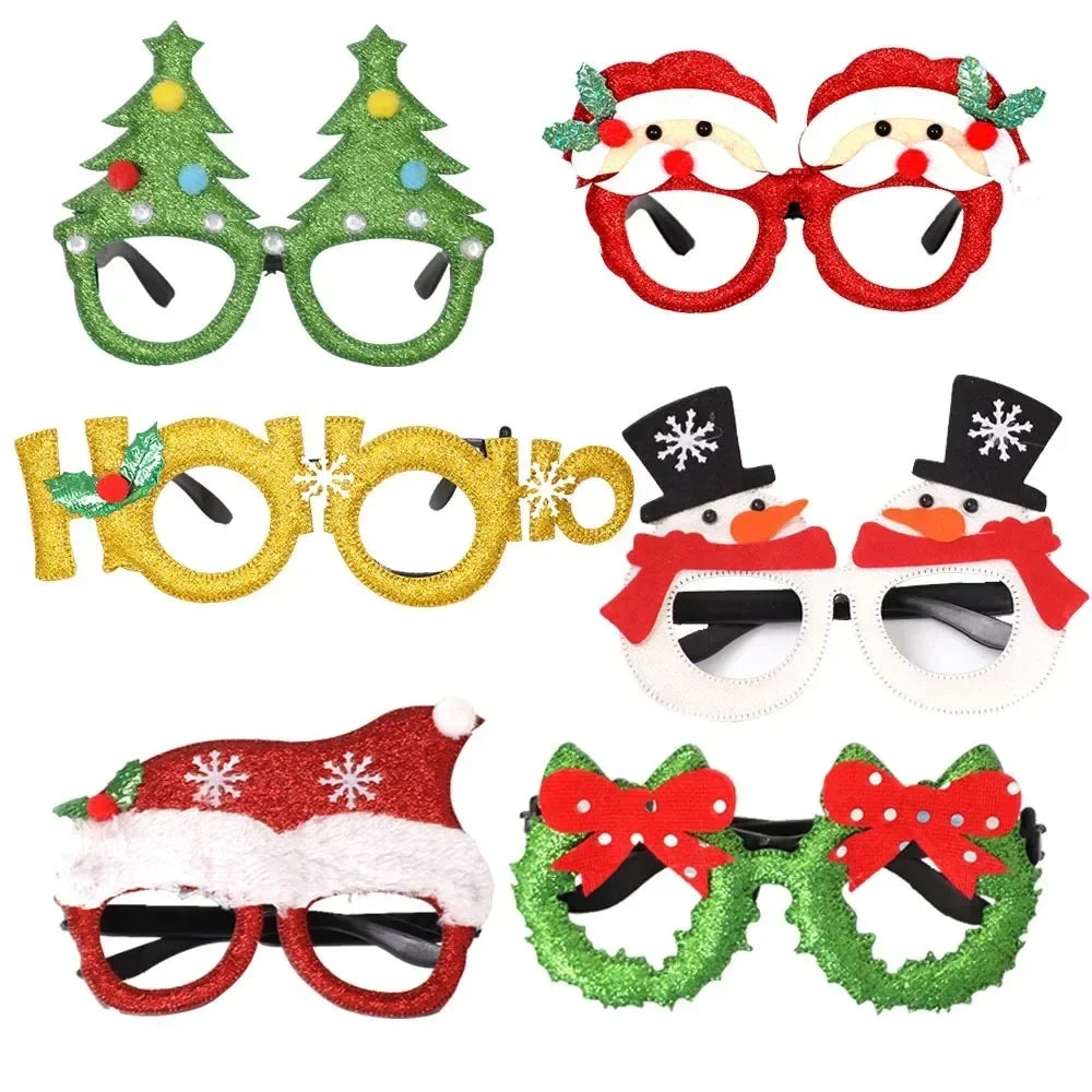 Christmas Glasses Plastic Decorative Glasses Kid Xmax Party Costume Accessory Photo Props Christmas Decoration decoración hogar