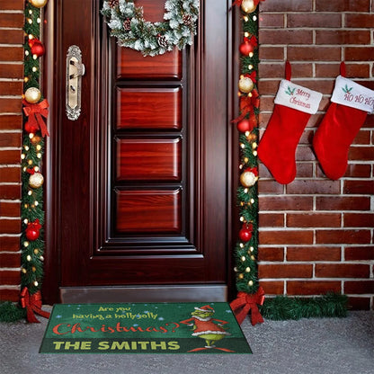 Xmas Welcome Christmas Mat Non-Slip And Washable Doormat Decoration Door Mat Entrance Rugs 40x60 cm/15.7x23.6 inches