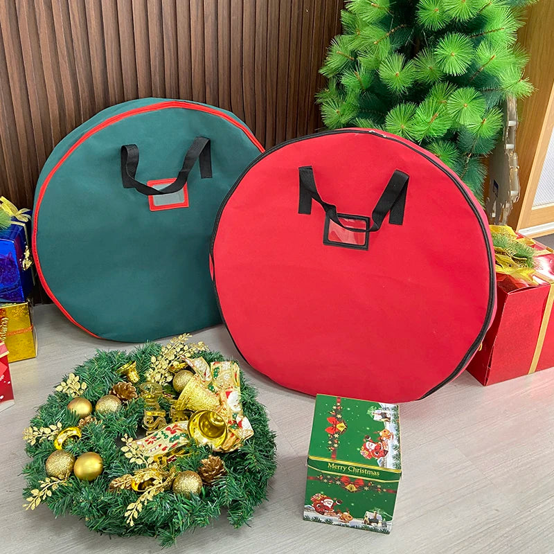 DINYAO Christmas Wreath Storage Bag with Thickened Oxford Cloth Seasonal Holiday Wreath Storage Container with Handle and Zipper