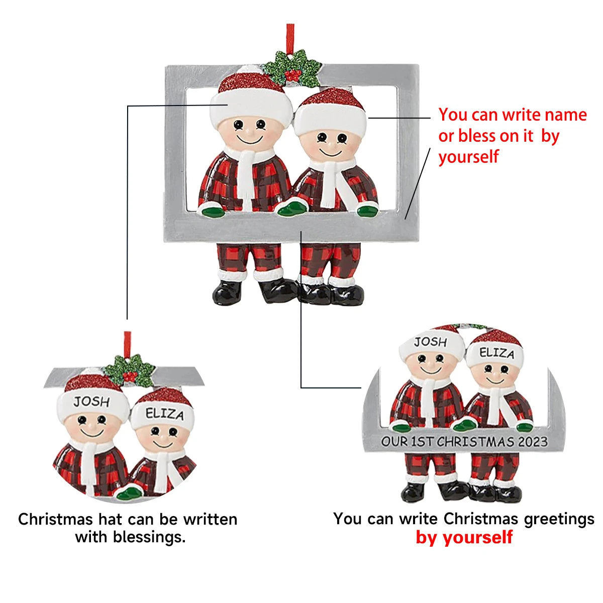 Christmas Pendant DIY Personal Family Christmas Decorations For Home 2023 Navidad Christmas Tree Hanging Ornament New Year 2024