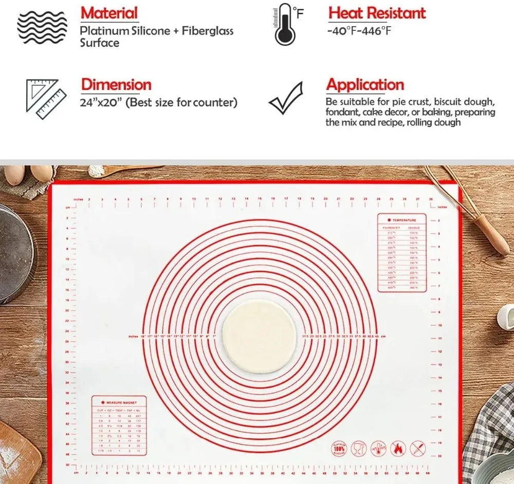 1PCS Kneading Dough Mat Silicone Baking Mat Pizza Cake Dough Maker Kitchen Cooking Grill Gadgets Bakeware