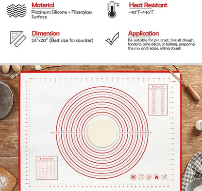 1PCS Kneading Dough Mat Silicone Baking Mat Pizza Cake Dough Maker Kitchen Cooking Grill Gadgets Bakeware
