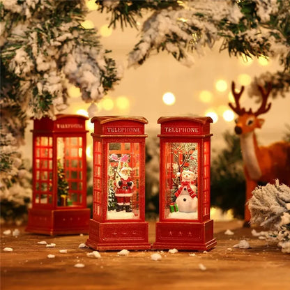 Christmas Phone Booth Light Christmas Tree Ornaments Home Decoration Xmas Gifts Lights