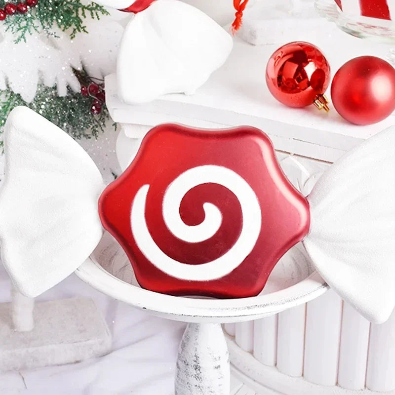 Christmas Large Candy Canes Christmas Tree Lollipop Decoration Ornaments White and Red Decorative for Home Party Decor Xmas Gift