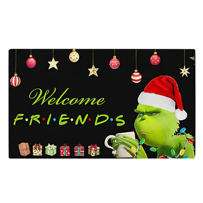 Xmas Welcome Christmas Mat Non-Slip And Washable Doormat Decoration Door Mat Entrance Rugs 40x60 cm/15.7x23.6 inches