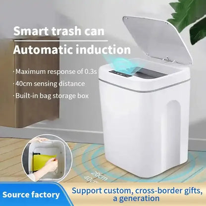 16L Automatic Sensor Trash Can Electric Touchless Smart Bin Kitchen Bathroom Waterproof Bucket Garbage With Lid Home Wastebasket