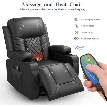 Reclining Sofas Massage Rocker with Heated Modern Ergonomic Lounge