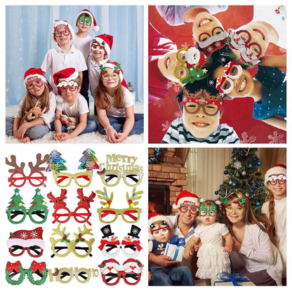 2024 Adult And Kids Christmas Xmas Decor New Year Gift Santa Snowman Glasses Christmas Glasses Frame Christmas Decorations