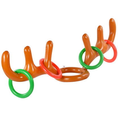 Christmas Inflatable Reindeer Antler Hat Ring Toss Funny Family Game Kids Gift Toy Xmas Party Supplies 2024 Christmas Home Decor