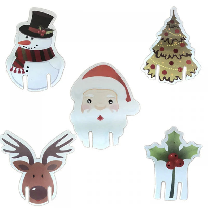 10/20/30PCS Christmas Cup Card Santa Hat Wine Glass Decor Ornaments Navidad Noel New Year Gift Christmas Decorations