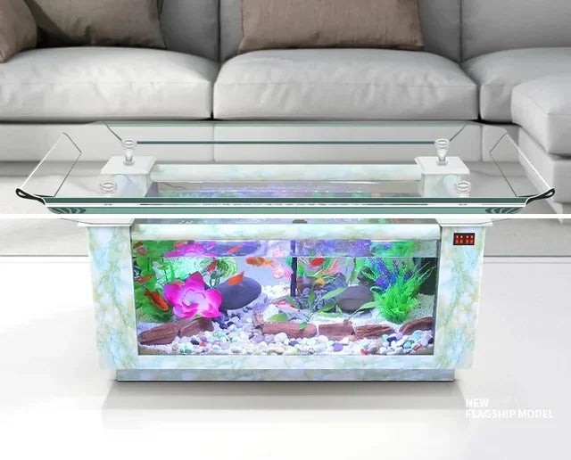 Glass Coffee Table Fish Desk Table Aquarium