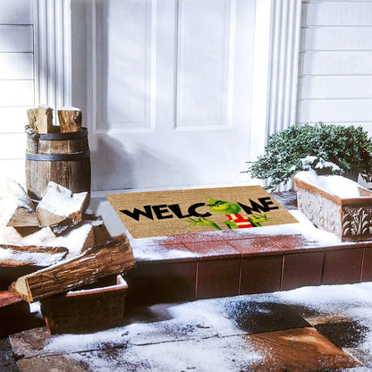 Xmas Welcome Christmas Mat Non-Slip And Washable Doormat Decoration Door Mat Entrance Rugs 40x60 cm/15.7x23.6 inches