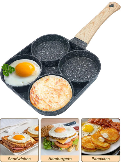 LMETJMA Egg Frying Pan Nonstick Pancake Pans 4-Cups Cookware Pancake Pan Egg Pan Suitable for Gas Stove Induction Cooker JT87