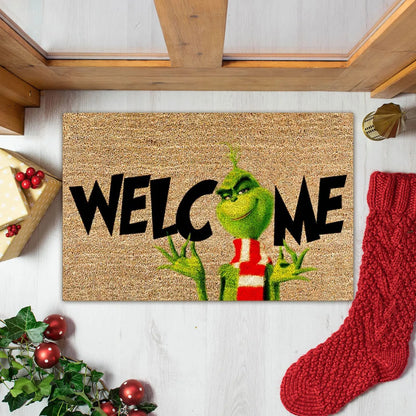 Xmas Welcome Christmas Mat Non-Slip And Washable Doormat Decoration Door Mat Entrance Rugs 40x60 cm/15.7x23.6 inches