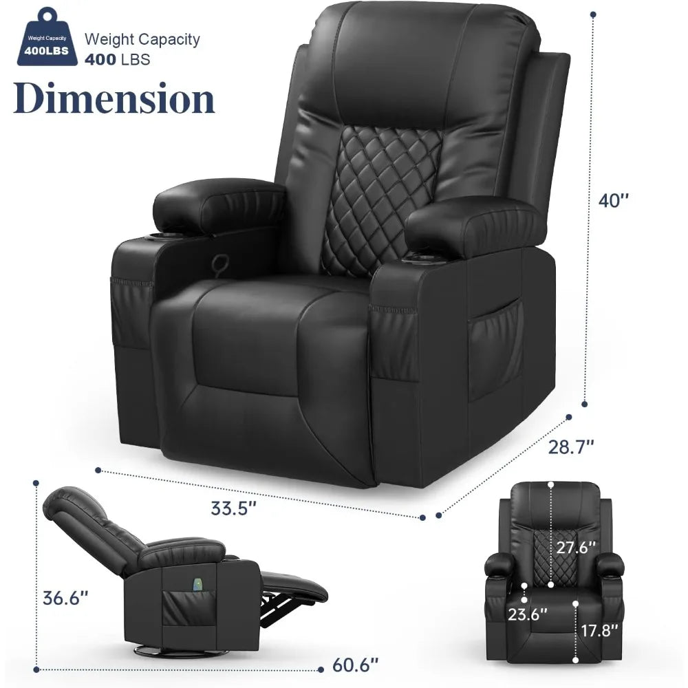 Reclining Sofas Massage Rocker with Heated Modern Ergonomic Lounge