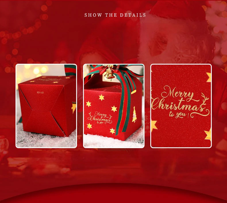 2024 Christmas Apple Box Gift Box Christmas Eve Apple Packaging Decoration Box Handbag Holiday Props Party Decorations