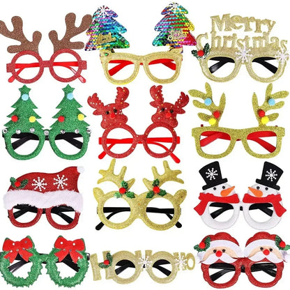 Christmas Glasses Plastic Decorative Glasses Kid Xmax Party Costume Accessory Photo Props Christmas Decoration decoración hogar