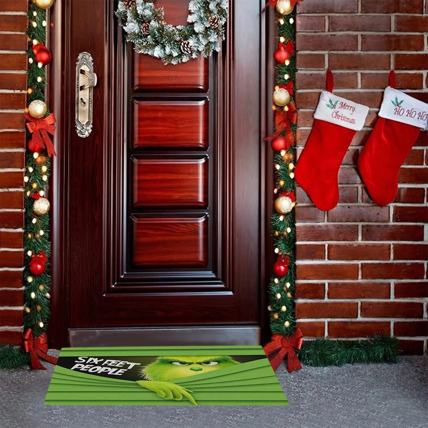 Xmas Welcome Christmas Mat Non-Slip And Washable Doormat Decoration Door Mat Entrance Rugs 40x60 cm/15.7x23.6 inches