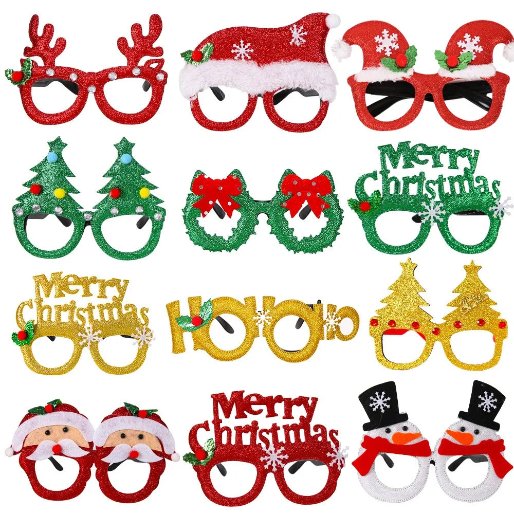 Christmas Glasses Plastic Decorative Glasses Kid Xmax Party Costume Accessory Photo Props Christmas Decoration decoración hogar