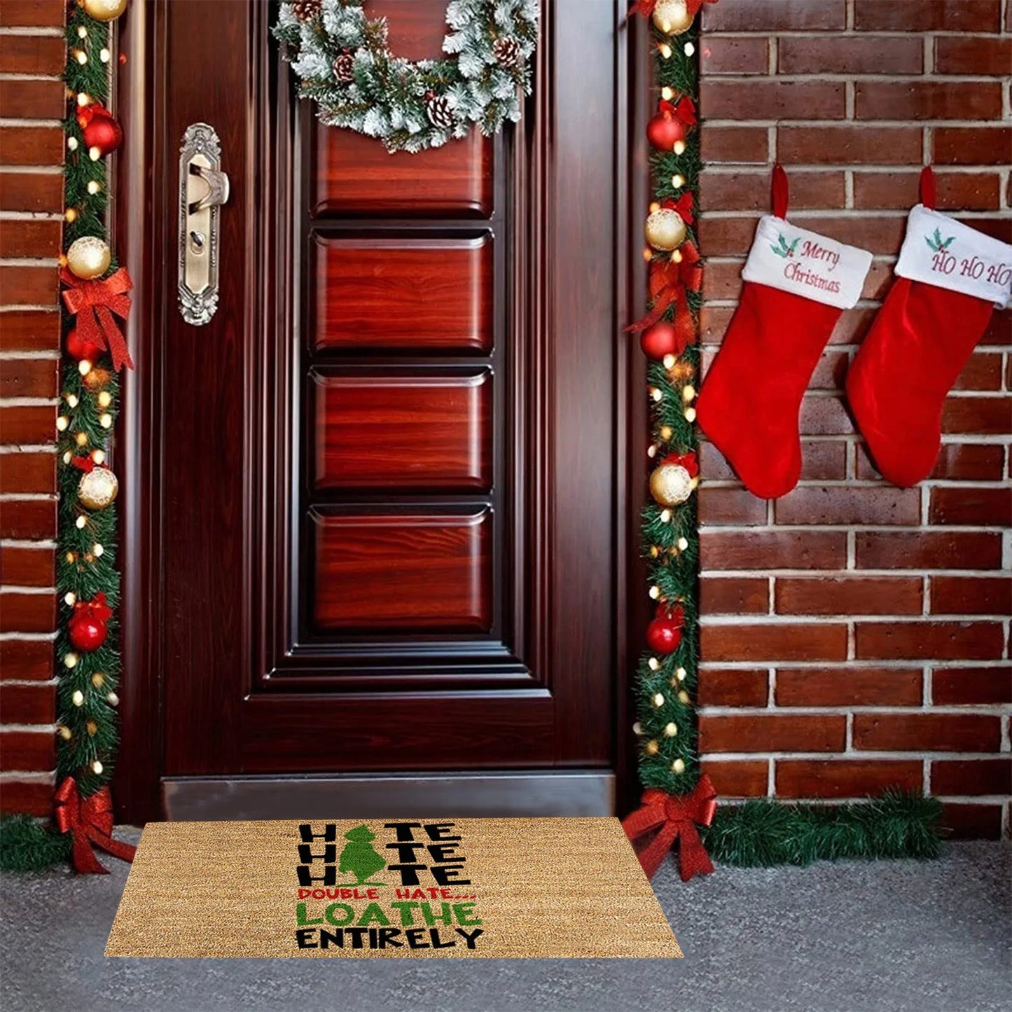 Xmas Welcome Christmas Mat Non-Slip And Washable Doormat Decoration Door Mat Entrance Rugs 40x60 cm/15.7x23.6 inches