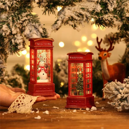 Christmas Phone Booth Light Christmas Tree Ornaments Home Decoration Xmas Gifts Lights