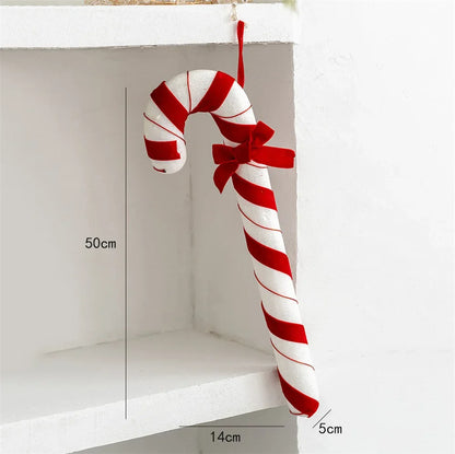 Christmas Large Candy Canes Christmas Tree Lollipop Decoration Ornaments White and Red Decorative for Home Party Decor Xmas Gift