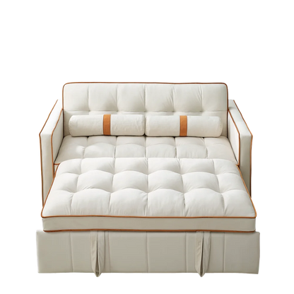 Modern Sofa Bed 2 Seater Loveseats Sofa Couch with side pockets, Adjsutable Backrest and Lumbar Pillows for Office Living Room