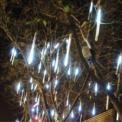 LED Meteor Shower Rain Lights Waterproof Falling Raindrop Fairy String Light for Christmas Decoration Holiday Party Patio Decor