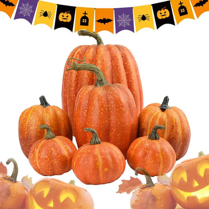 Thanksgiving Artificial Pumpkins Sets Assorted Big and Small Pumpkins Fake Pumpkins Farmhouse Fall Harvest Table Halloween Decor