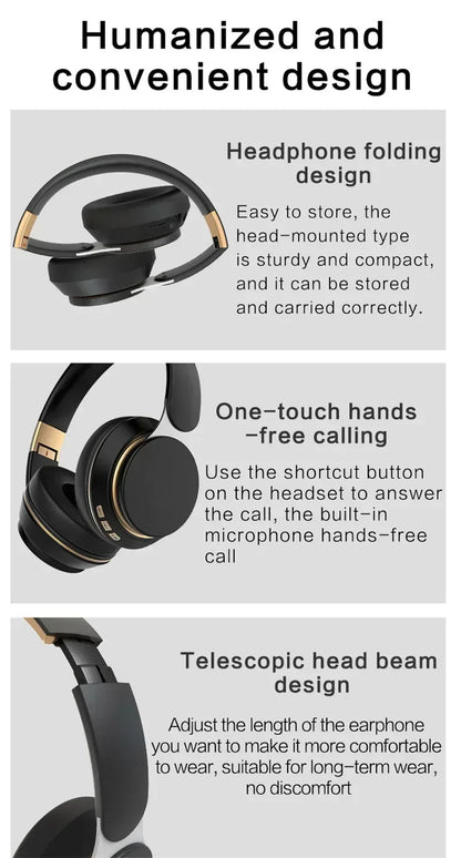 07S Wireless Headphones Earphone Bluetooth+TF HIFI Heavy Bass Headsets Play+3.5mm AUX 3 Modes Foldable Adjustable Stereo Gaming