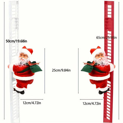 Christmas Decoration Electric Ladder Santa Claus Climbing Beads Santa Claus Children's Gift Mall Christmas Tree Decoration