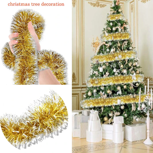 Hot Christmas Tree Tinsel Garland Metallic Streamers Celebrate a Holiday Party Indoor and Outdoor Party Decorations Supplies