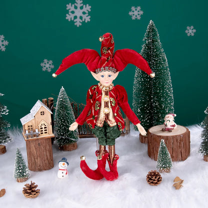 Elf Red Gold Plush Doll Elf Toy Christmas Tree Ornaments New Year Holiday Best Gifts For Kids Navidad Natal adornos de navidad