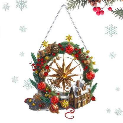 Christmas Hanging Ornaments Acrylic Double Sided Beautiful Pattern Car door wall Pendant Prayer Pendant Xmas Tree Decorations