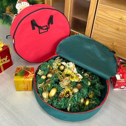 DINYAO Christmas Wreath Storage Bag with Thickened Oxford Cloth Seasonal Holiday Wreath Storage Container with Handle and Zipper