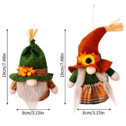 Fall Gnome Pumpkin Maple Sunflower Harvest Autumn Elf Dwarf Plush Faceless Dolls Ornaments for Home Christmas Thanksgiving Decor