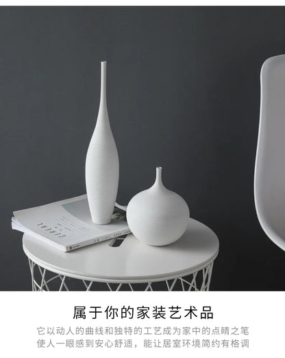 Minimalist Handmade Art Zen Vase Ceramic Decoration Living Room Model Home Decoration Black and White Art Vase Hand Drawing