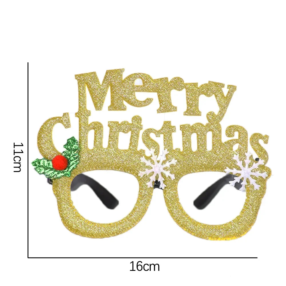 Christmas Glasses Plastic Decorative Glasses Kid Xmax Party Costume Accessory Photo Props Christmas Decoration decoración hogar