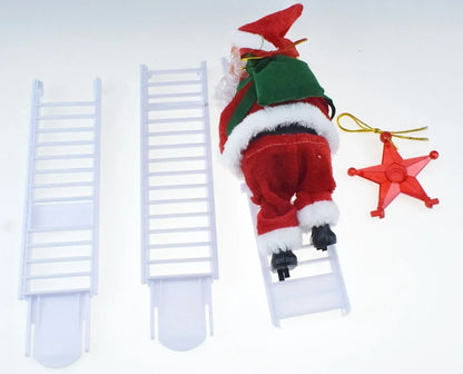 Christmas Decoration Electric Ladder Santa Claus Climbing Beads Santa Claus Children's Gift Mall Christmas Tree Decoration