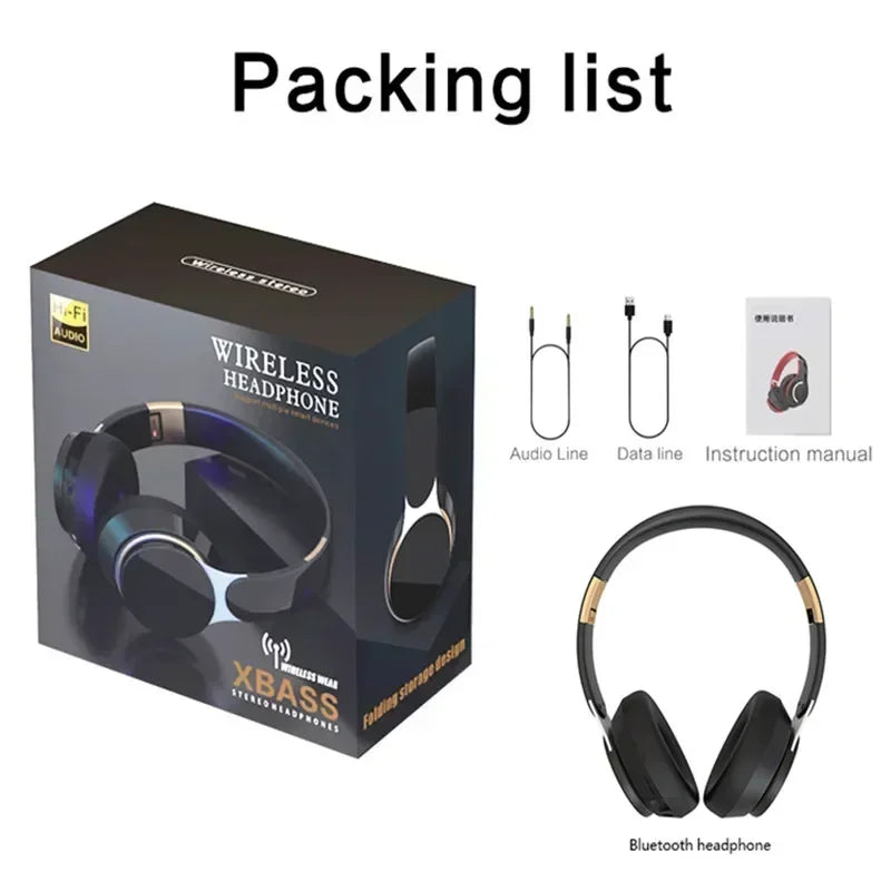 07S Wireless Headphones Earphone Bluetooth+TF HIFI Heavy Bass Headsets Play+3.5mm AUX 3 Modes Foldable Adjustable Stereo Gaming