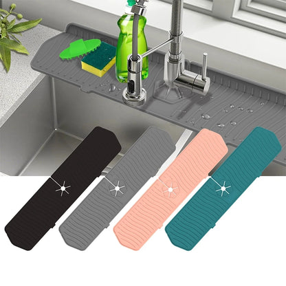 Kitchen Faucet Splash Pad Silicone Sink Faucet Splash Guard Mat Drain Pad Countertop Protector for Multipurpose Kitchen Gadgets